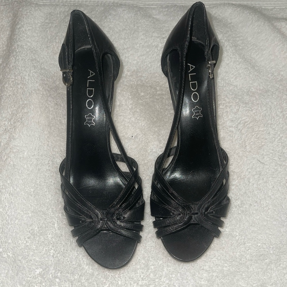 Aldo Black Pump Leather Size36 stilettos Heel Shoe